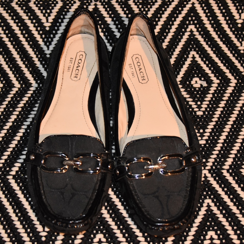 Black Coach Driving Loafers - Size 6